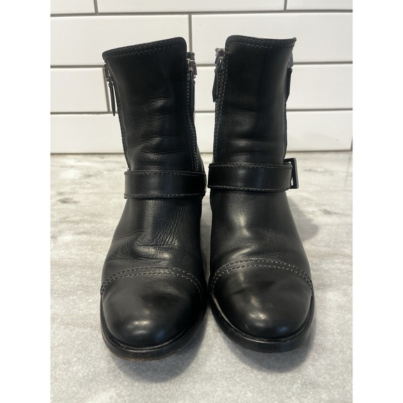 Miu Miu Womens Donna Leather Zip Up Belted Biker Ankle Boots Black Size 39 8.5 - Picture 7 of 14